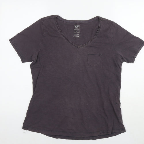 Fat Face Womens Brown Cotton Basic T-Shirt Size 16 Collared