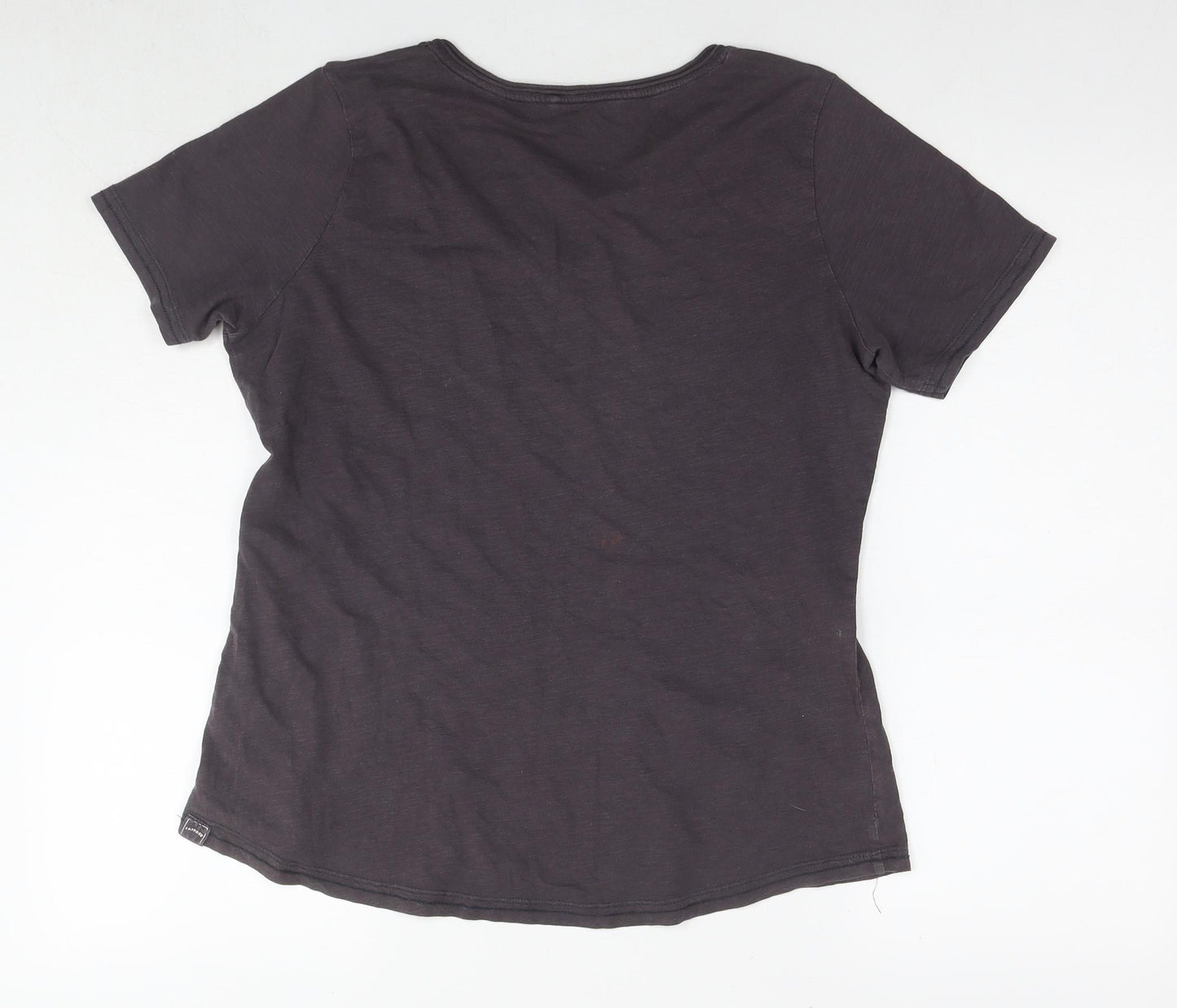 Fat Face Womens Brown Cotton Basic T-Shirt Size 16 Collared