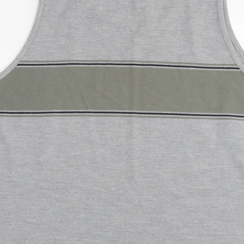 U.S Athletic Mens Grey Cotton T-Shirt Size M Round Neck