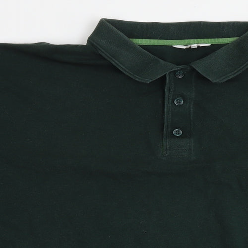 Cotton Traders Mens Green Cotton Polo Size 4XL Collared Pullover
