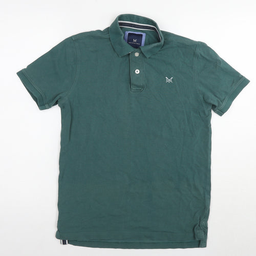 Crew Clothing Mens Green Cotton Polo Size XS Collared Pullover