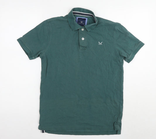 Crew Clothing Mens Green Cotton Polo Size XS Collared Pullover