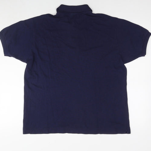 Lacoste Mens Blue Cotton Polo Size L Collared Pullover - Label Size 5