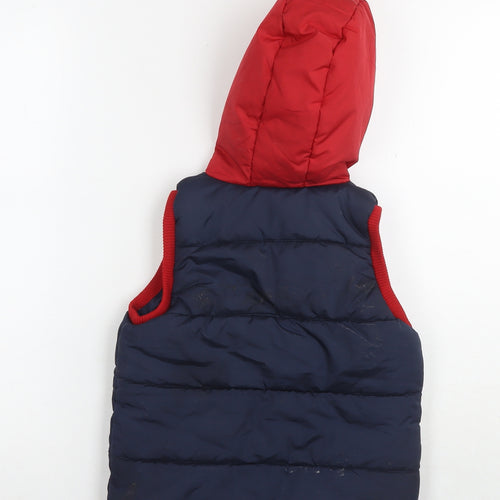 Spiderman Boys Blue Gilet Waistcoat Size 5-6 Years Zip - Logo