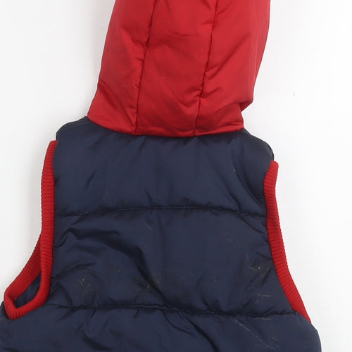 Spiderman Boys Blue Gilet Waistcoat Size 5-6 Years Zip - Logo