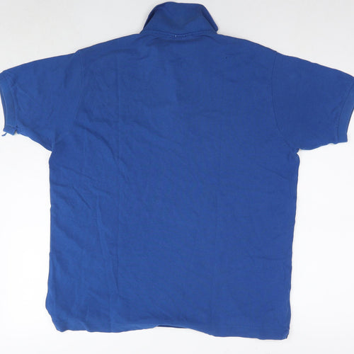 Lacoste Mens Blue Cotton Polo Size L Collared Pullover