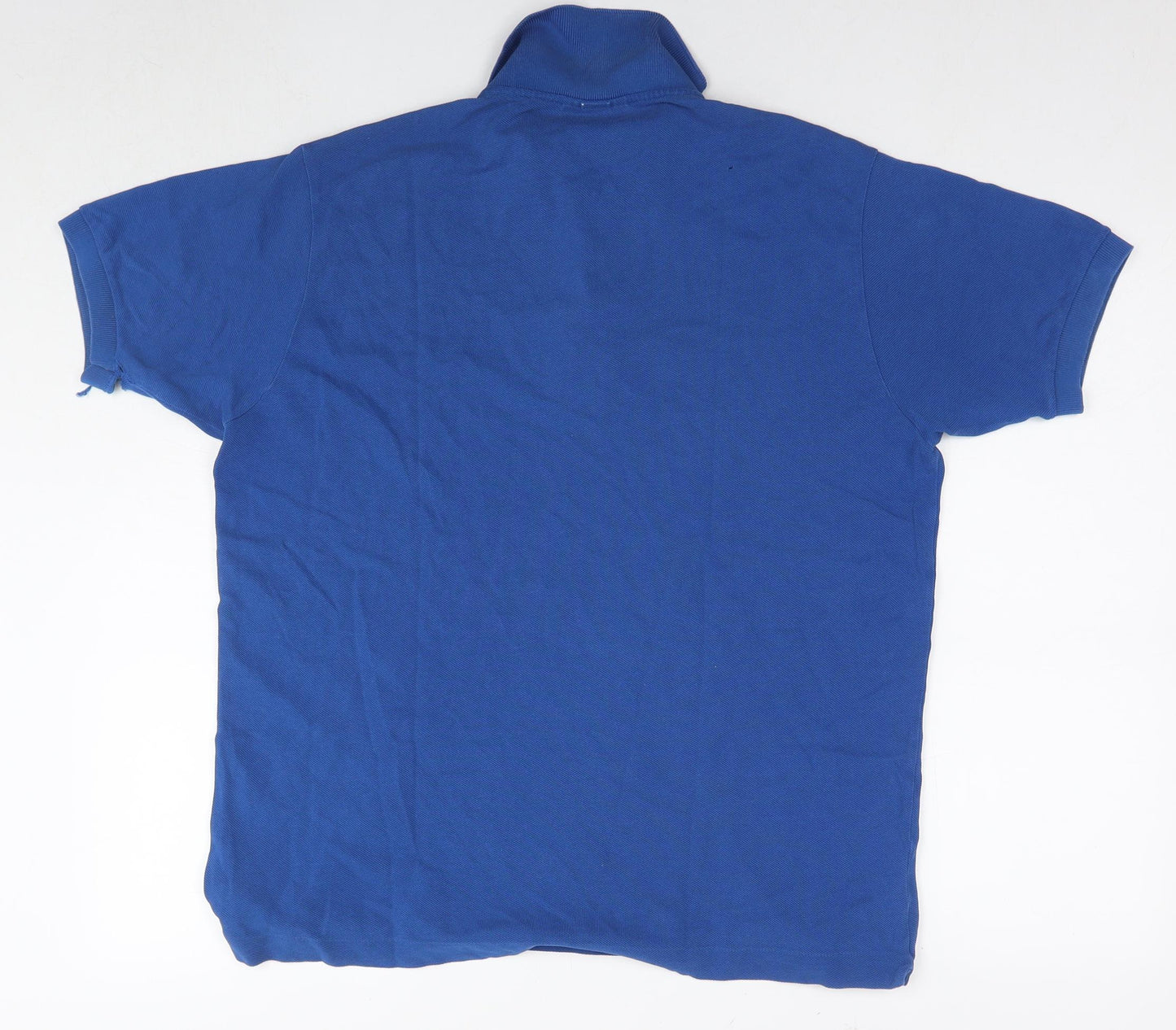 Lacoste Mens Blue Cotton Polo Size L Collared Pullover