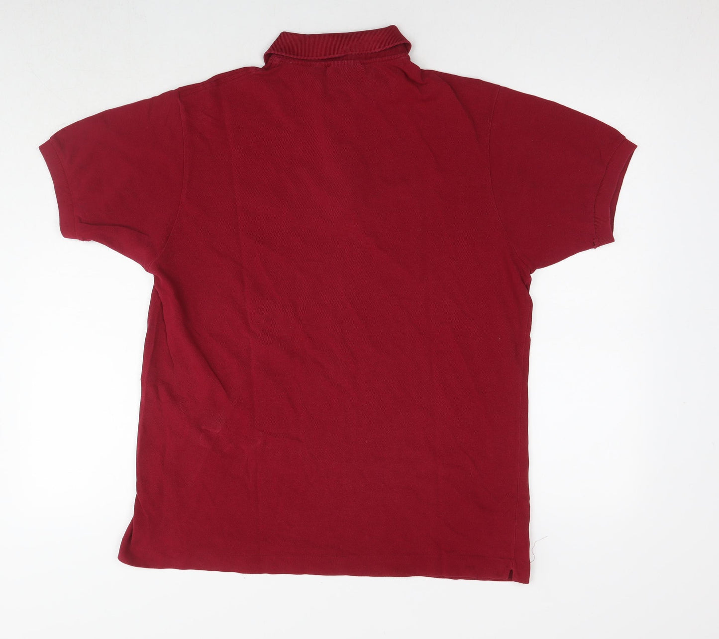 Lacoste Mens Red Cotton Polo Size L Collared Pullover