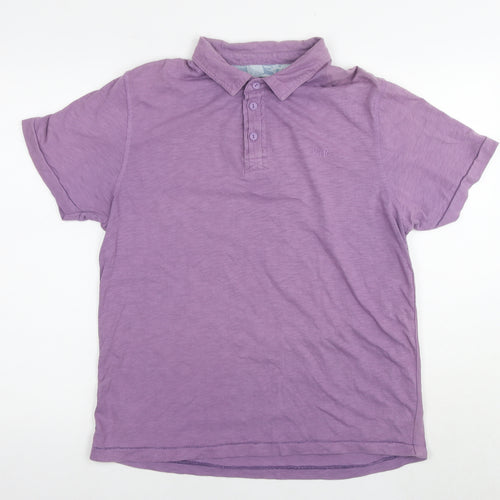 RJR.John Rocha Mens Purple Cotton Polo Size M Collared Pullover