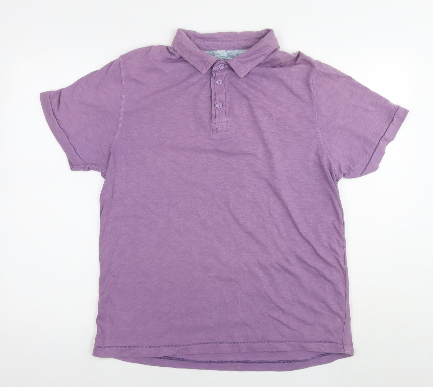 RJR.John Rocha Mens Purple Cotton Polo Size M Collared Pullover