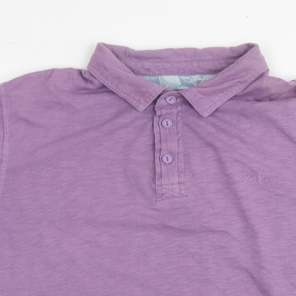 RJR.John Rocha Mens Purple Cotton Polo Size M Collared Pullover