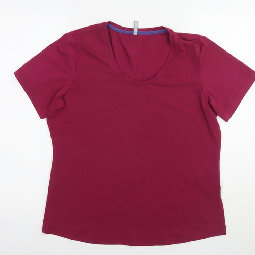 Rohan Womens Purple Polyester Basic T-Shirt Size 14 V-Neck