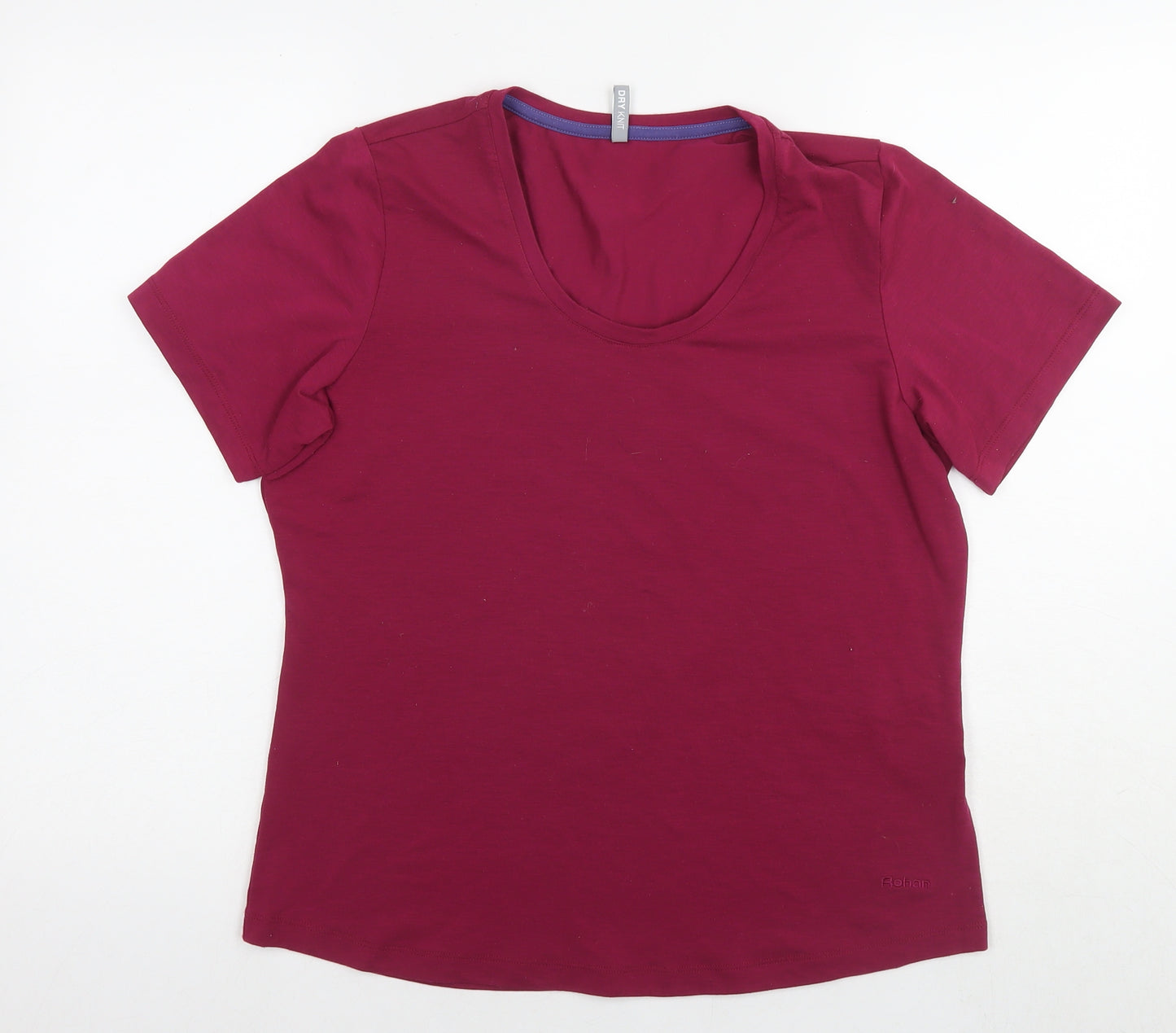 Rohan Womens Purple Polyester Basic T-Shirt Size 14 V-Neck