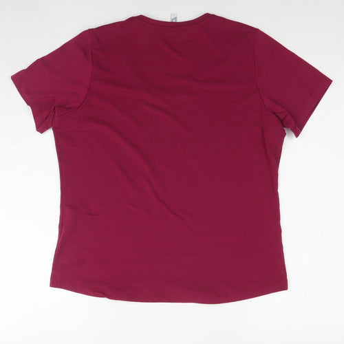 Rohan Womens Purple Polyester Basic T-Shirt Size 14 V-Neck