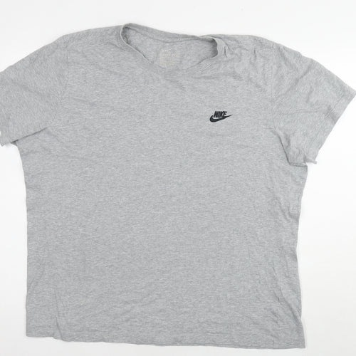 Nike Mens Grey Cotton T-Shirt Size XL Round Neck
