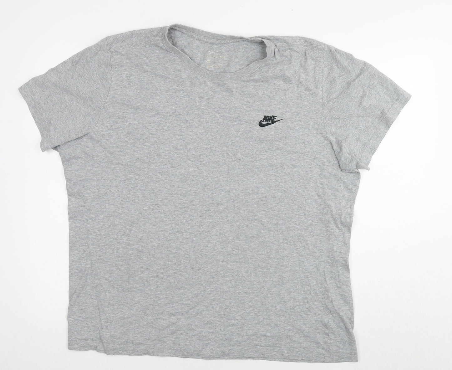 Nike Mens Grey Cotton T-Shirt Size XL Round Neck