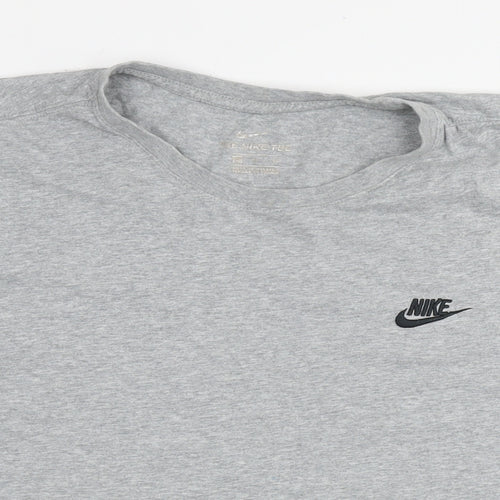 Nike Mens Grey Cotton T-Shirt Size XL Round Neck