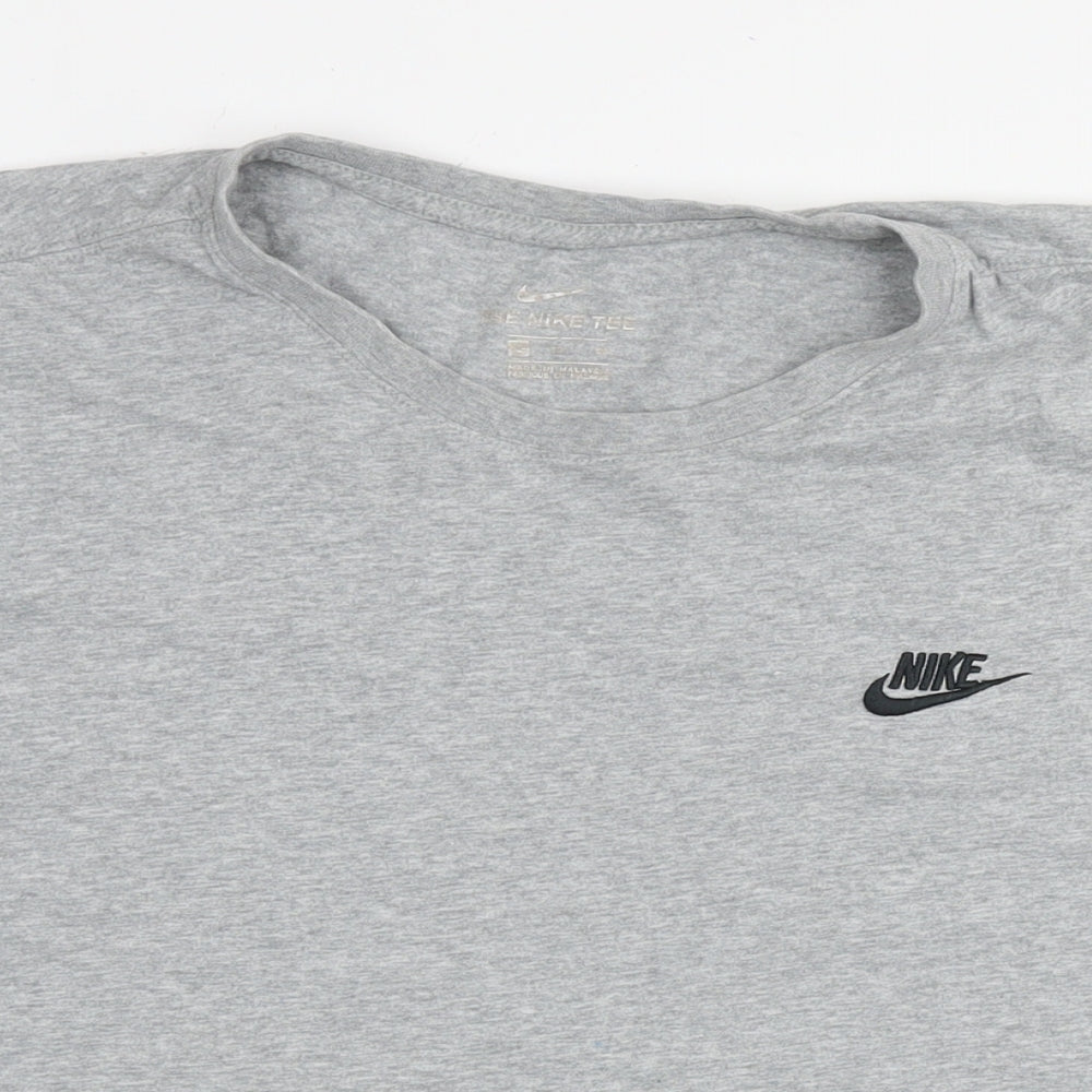 Nike Mens Grey Cotton T-Shirt Size XL Round Neck