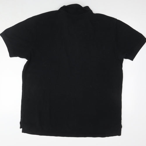 Gap Mens Black Cotton Polo Size XL Collared Pullover