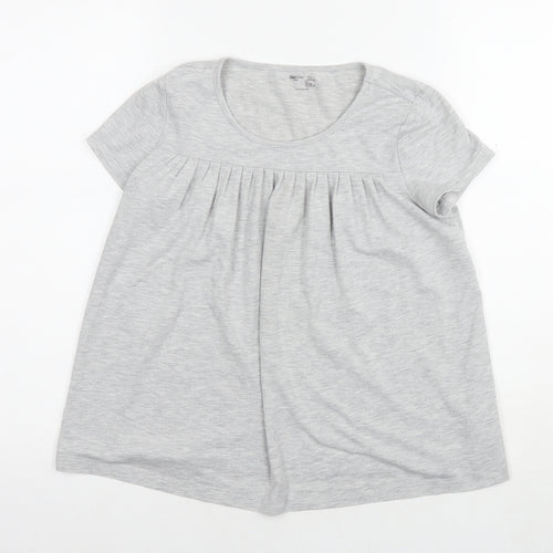 Gap Girls Grey Polyester Basic T-Shirt Size 10-11 Years Round Neck Pullover