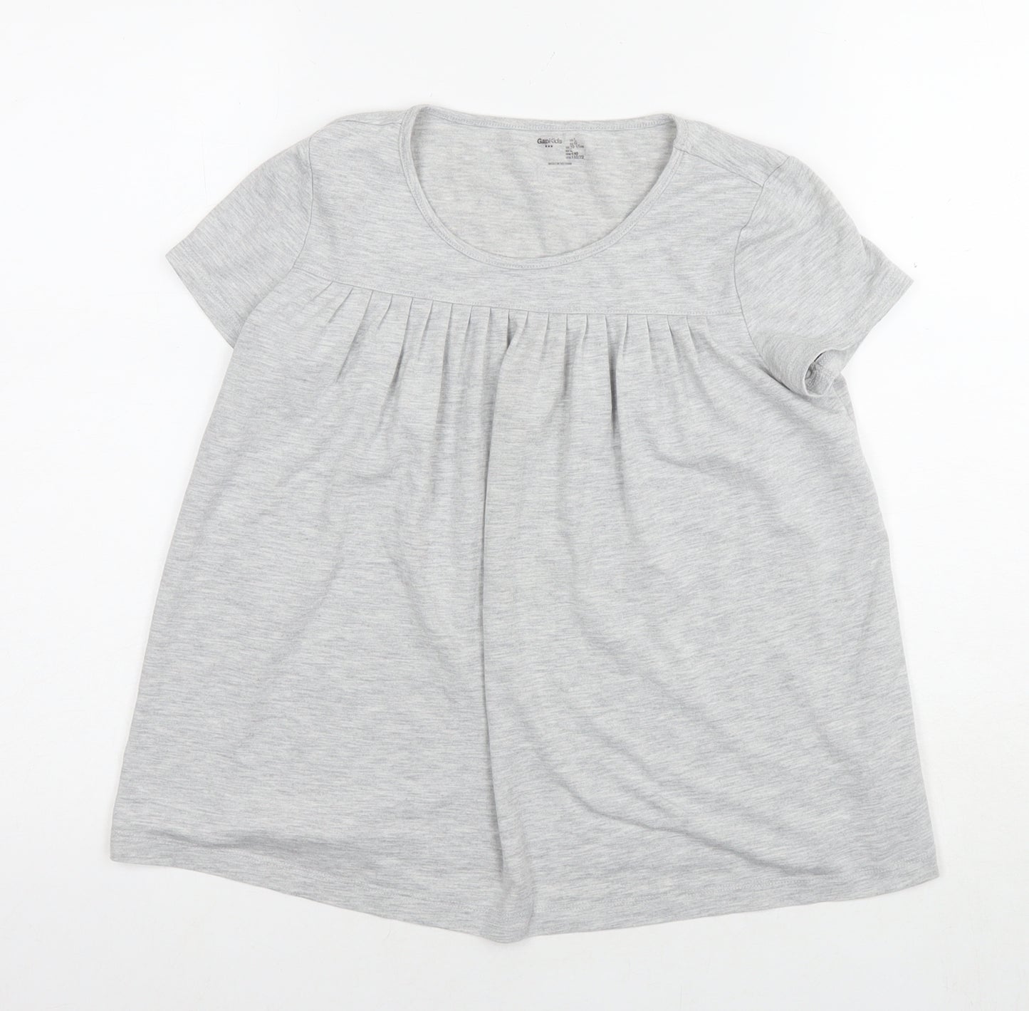 Gap Girls Grey Polyester Basic T-Shirt Size 10-11 Years Round Neck Pullover