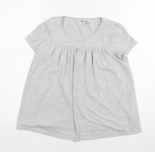 Gap Girls Grey Polyester Basic T-Shirt Size 10-11 Years Round Neck Pullover