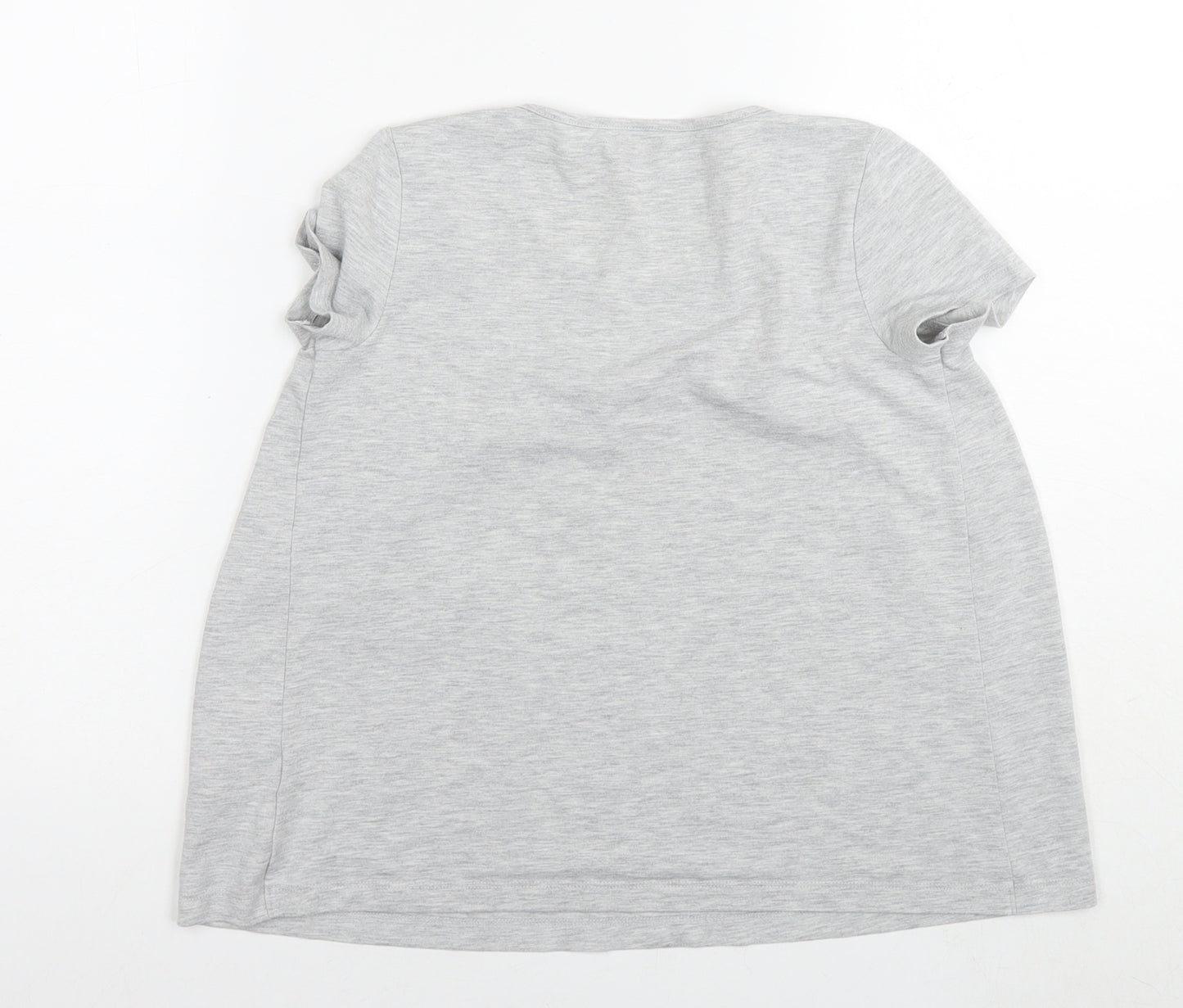 Gap Girls Grey Polyester Basic T-Shirt Size 10-11 Years Round Neck Pullover