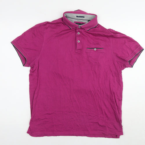 Ted Baker Mens Purple Cotton Polo Size XL Collared Pullover