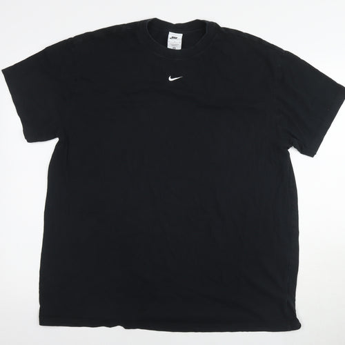 Nike Mens Black Cotton T-Shirt Size XL Round Neck
