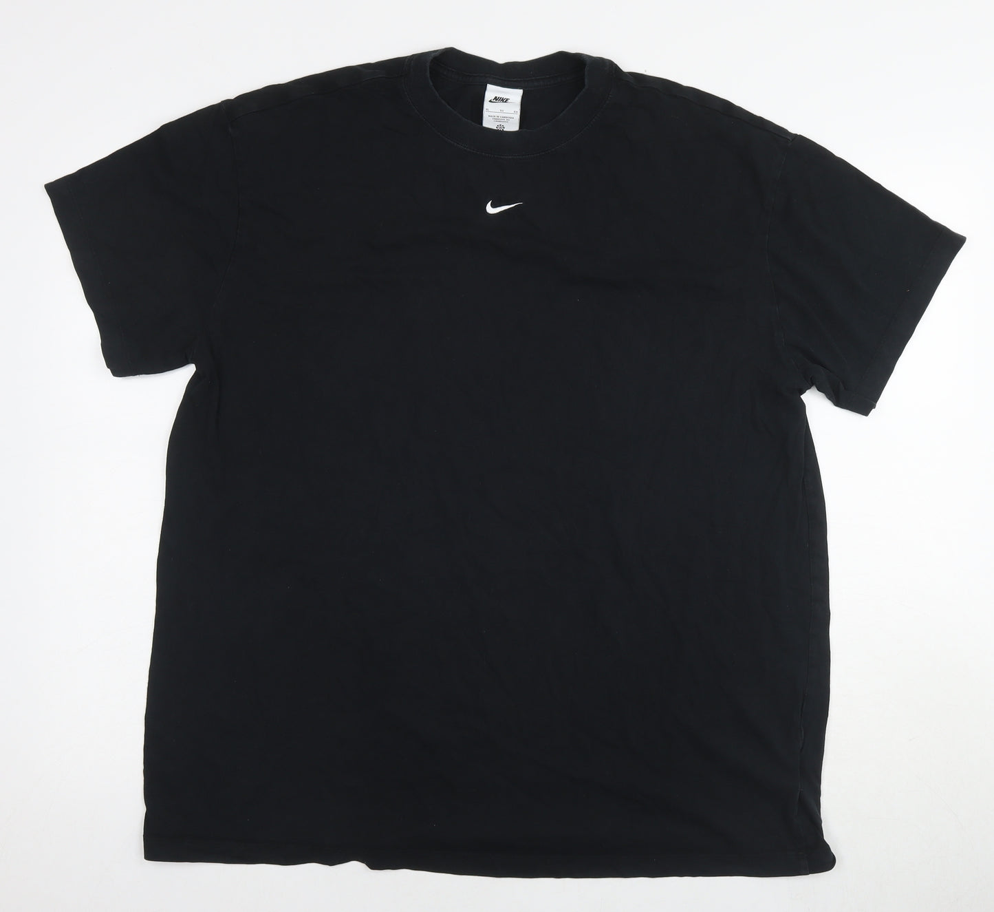 Nike Mens Black Cotton T-Shirt Size XL Round Neck
