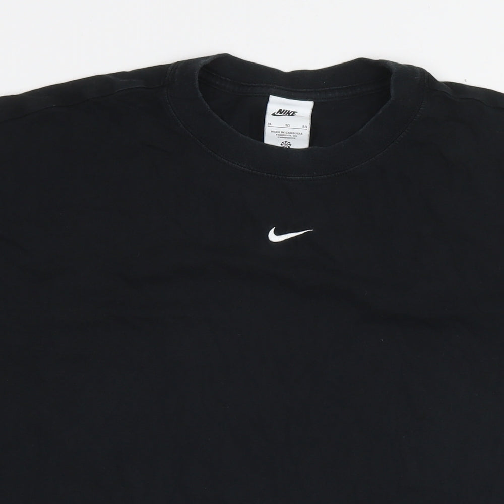 Nike Mens Black Cotton T-Shirt Size XL Round Neck