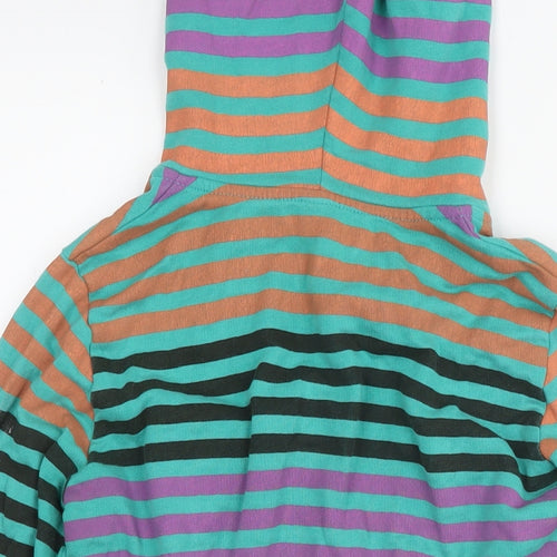 Billabong Womens Green Striped Cotton Full Zip Hoodie Size M Zip