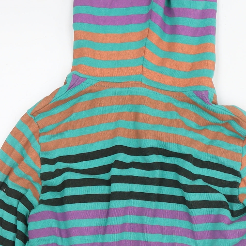 Billabong Womens Green Striped Cotton Full Zip Hoodie Size M Zip