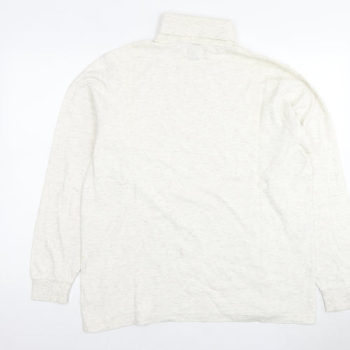 Lands' End Mens Ivory Cotton Pullover Sweatshirt Size L