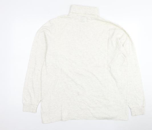 Lands' End Mens Ivory Cotton Pullover Sweatshirt Size L