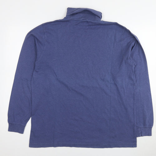 Lands' End Mens Blue Cotton Pullover Sweatshirt Size L