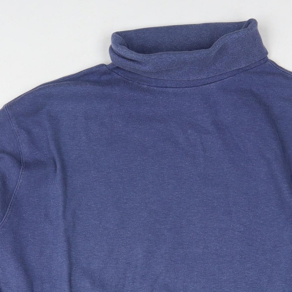 Lands' End Mens Blue Cotton Pullover Sweatshirt Size L