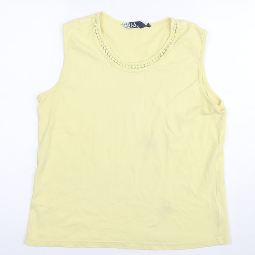 EWM Womens Yellow Cotton Basic Tank Size 18 Scoop Neck - Size 18-20