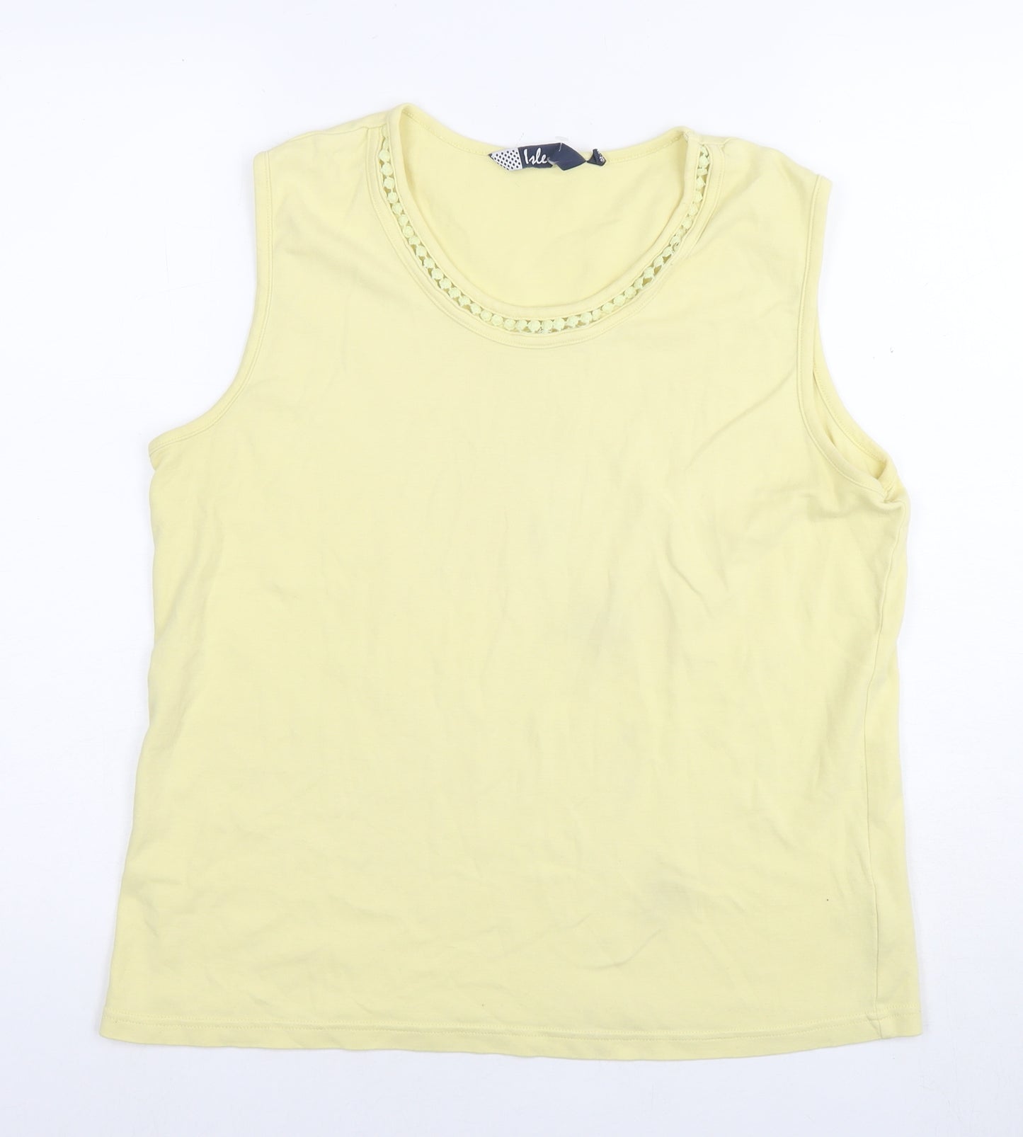 EWM Womens Yellow Cotton Basic Tank Size 18 Scoop Neck - Size 18-20