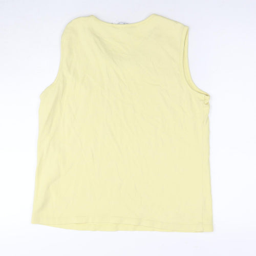 EWM Womens Yellow Cotton Basic Tank Size 18 Scoop Neck - Size 18-20