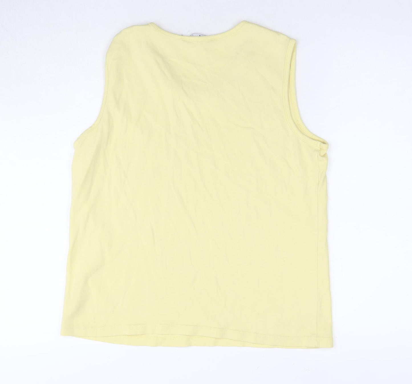 EWM Womens Yellow Cotton Basic Tank Size 18 Scoop Neck - Size 18-20