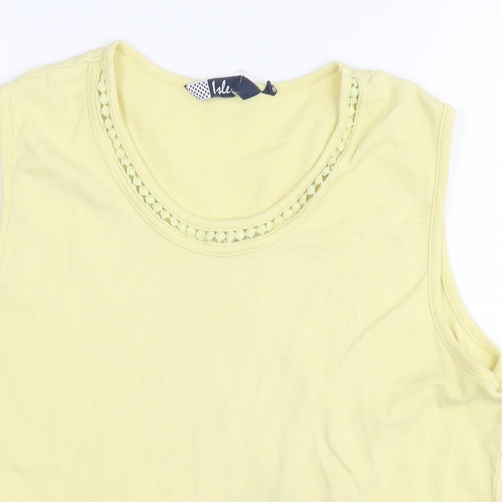 EWM Womens Yellow Cotton Basic Tank Size 18 Scoop Neck - Size 18-20