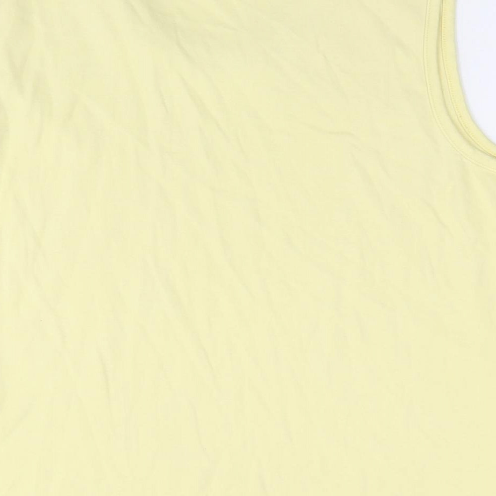 EWM Womens Yellow Cotton Basic Tank Size 18 Scoop Neck - Size 18-20