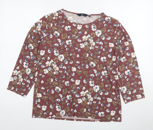 EWM Womens Multicoloured Floral Cotton Basic Blouse Size 14 Round Neck - Size 14-16