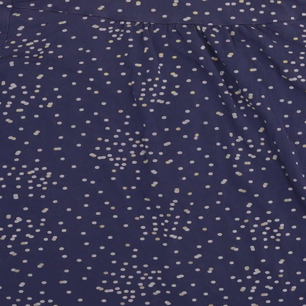 Boden Womens Blue Polka Dot Cotton Basic Blouse Size 14 Round Neck