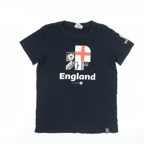 England Football Graphic Boys T-Shirt - Black, 12 Years