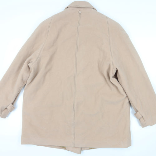 David Barry Beige Wool Blend Overcoat Size 18