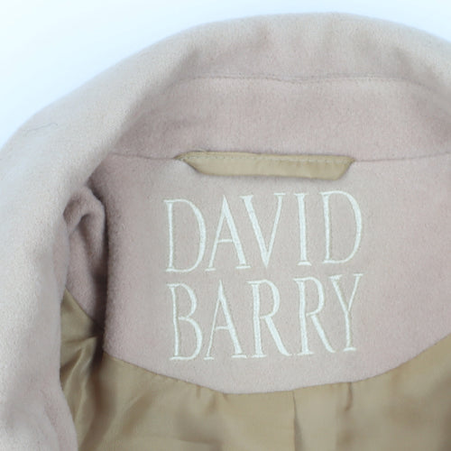 David Barry Beige Wool Blend Overcoat Size 18