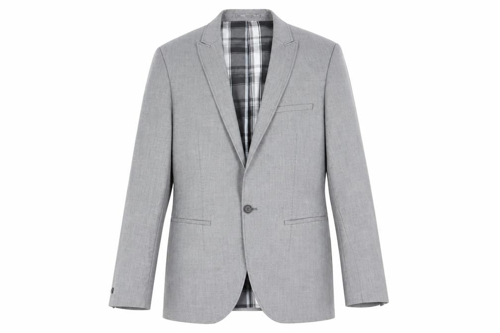 The White Company Grey Checked Blazer, Size L, Regular Fit