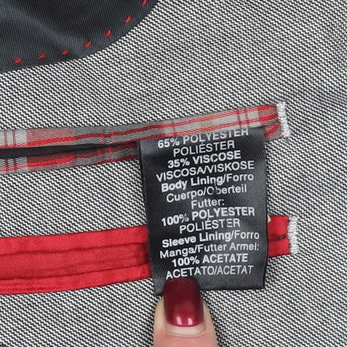 White Label Grey Checked Blazer, Size L, Regular Fit